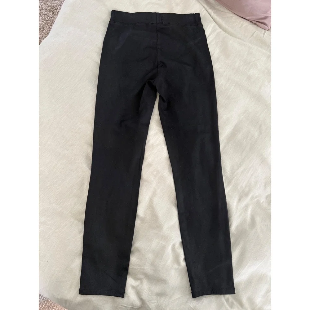 L'AGENCE Margot Coated High Rise Skinny Pants Black Pull On Leggings Size‎ L - Picture 5 of 7